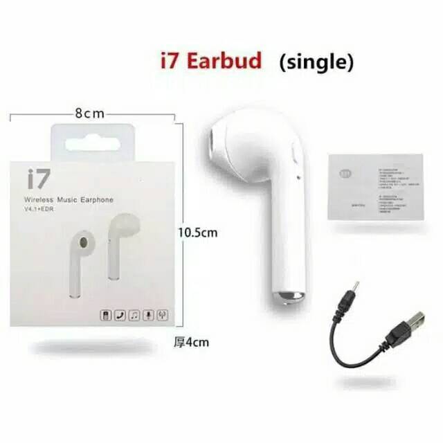 Headset bluetooth I7 wireless single earphone
