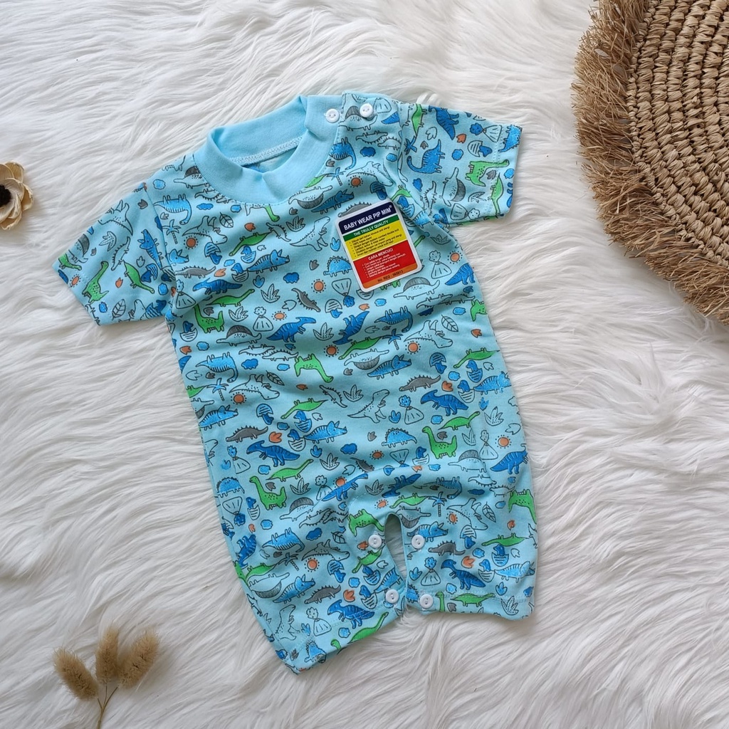 Romper bayi motif dino 0-6 bulan