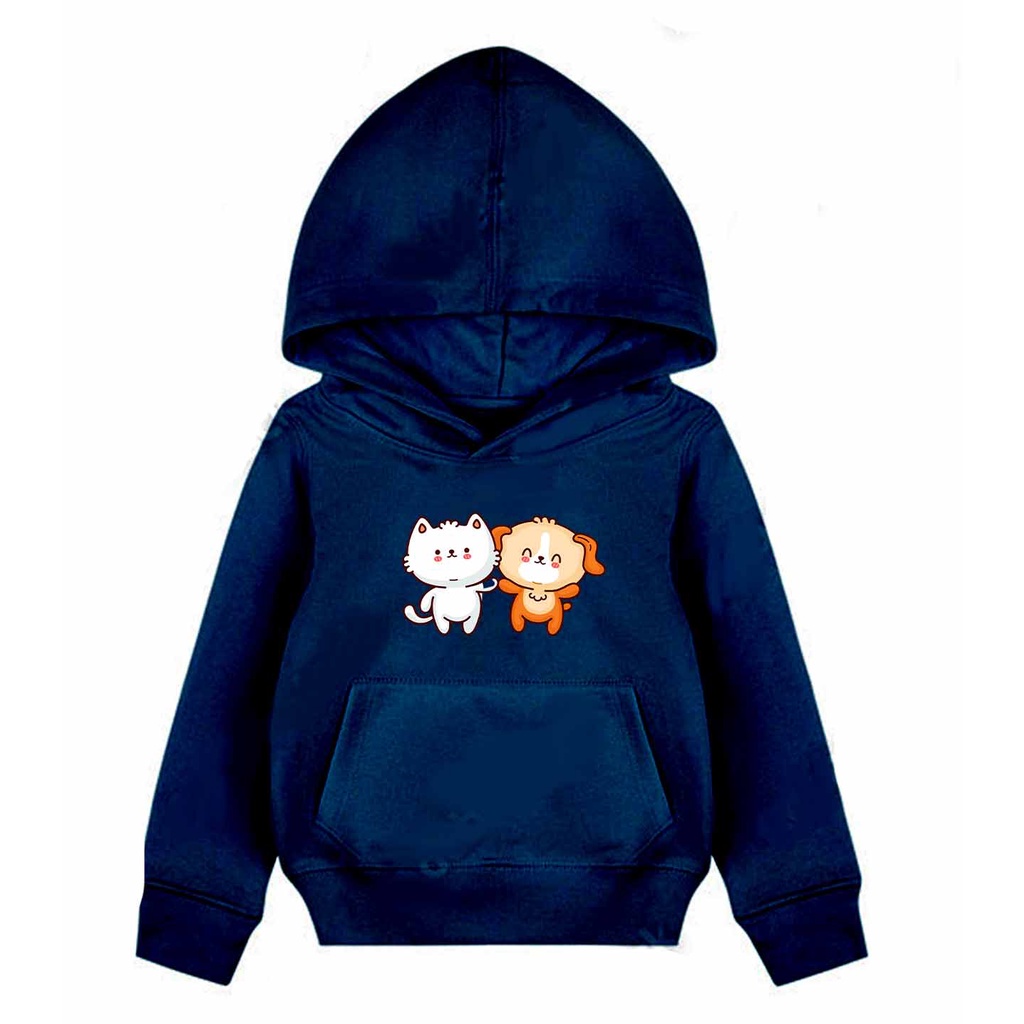 Hoodie Anak Neko to inu Sweater Pakaian Fleece M - XL