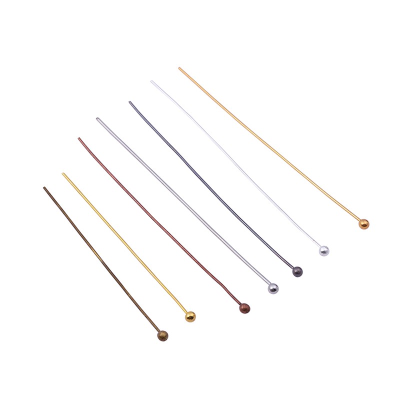 200pcs/pack 16 20 25 30 40 50 mm Muliticolor Metal Ball Head Pins For Diy Jewelry Making Head pins Findings Dia 0.5mm Supplies