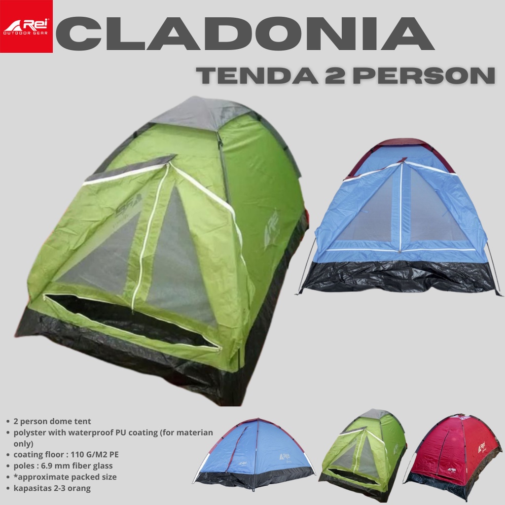 Tenda Rei Cladonia Tenda Camping Kapasitas 2 Orang - EID