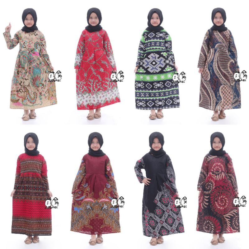 BATIK ANAK PEREMPUAN/GAMIS ANAK USIA 4 - 12 TAHUN