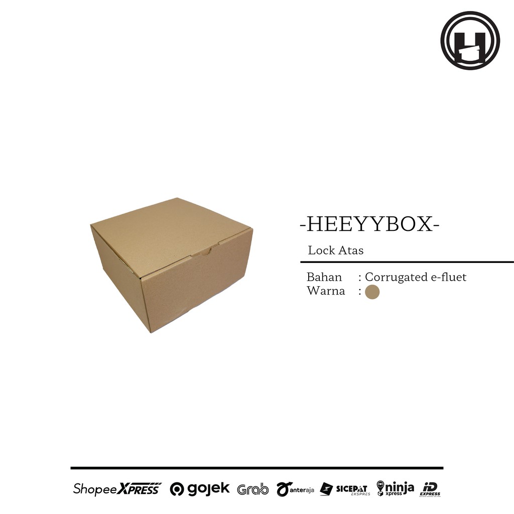 

HEEYYBOX | MEDIUM SIZE - Corrugated Box Model Lock Atas / Kotak Kado Bahan Corrugated Model Lock Atas.