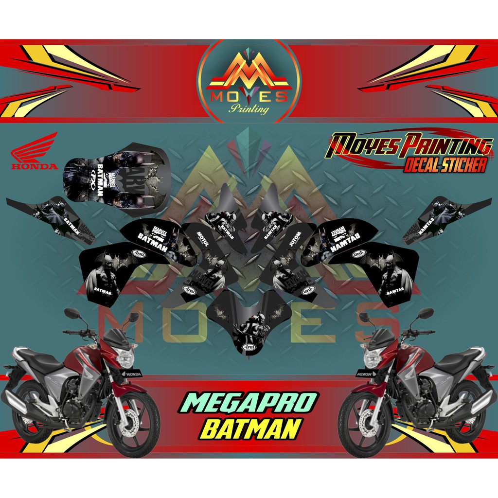 Sticker Motor Honda Megapro Decal Megapro Striping Megapro Batman