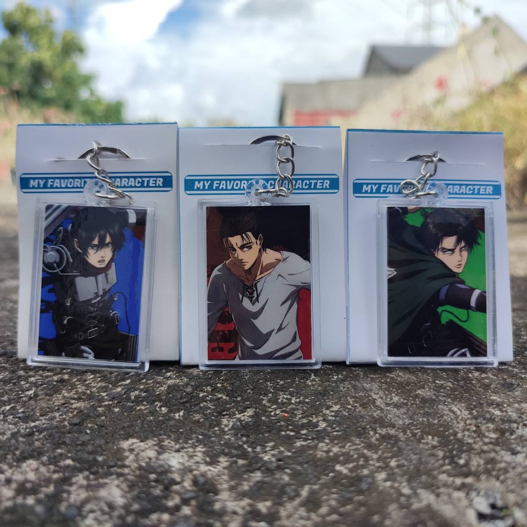 Gantungan Kunci Murah Anime Shingeki no Kyojin - Keychain Attack on Titan - Levi Mikasa Armin Eren Hange Erwin Jean