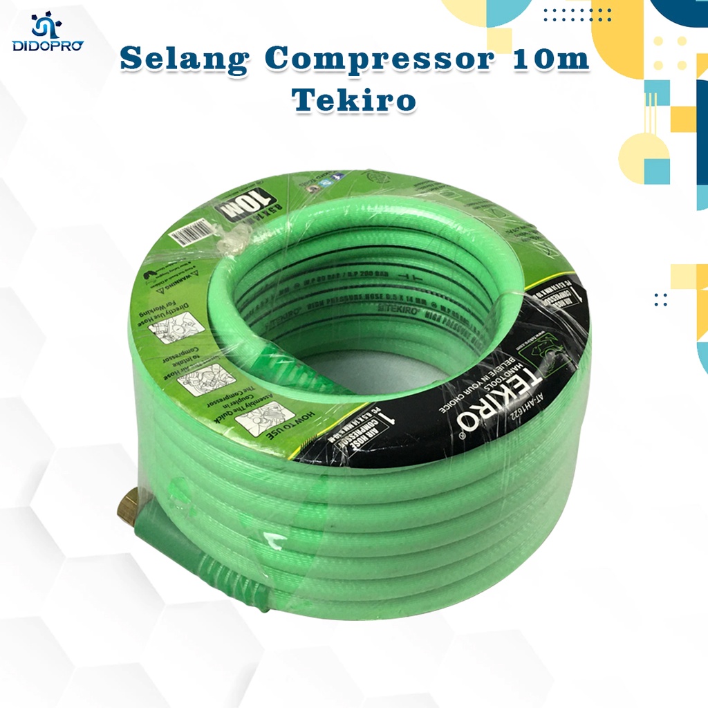 TEKIRO Selang Compressor 10m - Selang Angin kompresor Compresor (8.5 x 14 mm) / Selang Kompresor Tekiro 10m / Air Hose Compressor Tekiro 10 Meter 8.5x14mmx10meter