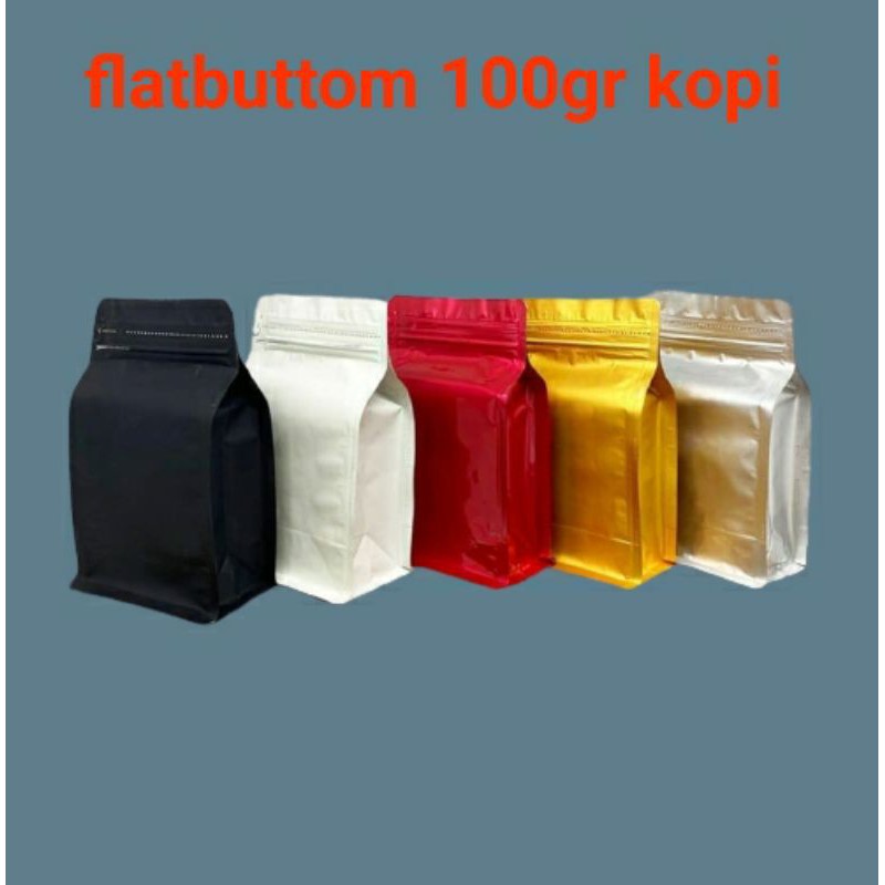 Kemasan flatbuttom 9x15 untuk 100gr kopi