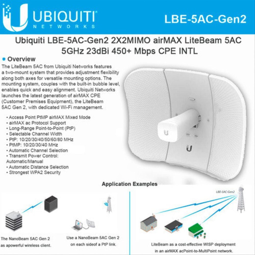 Ubiquiti LBE 5AC Gen2 Litebeam 5AC Gen2 23dbi