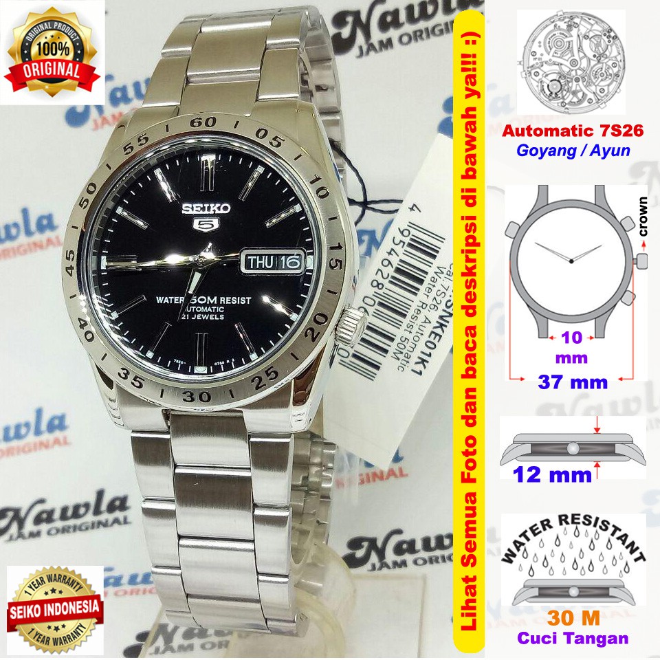 Seiko 5 SNKE01K1 Automatic Black Dial - Jam Tangan Pria SNKE01