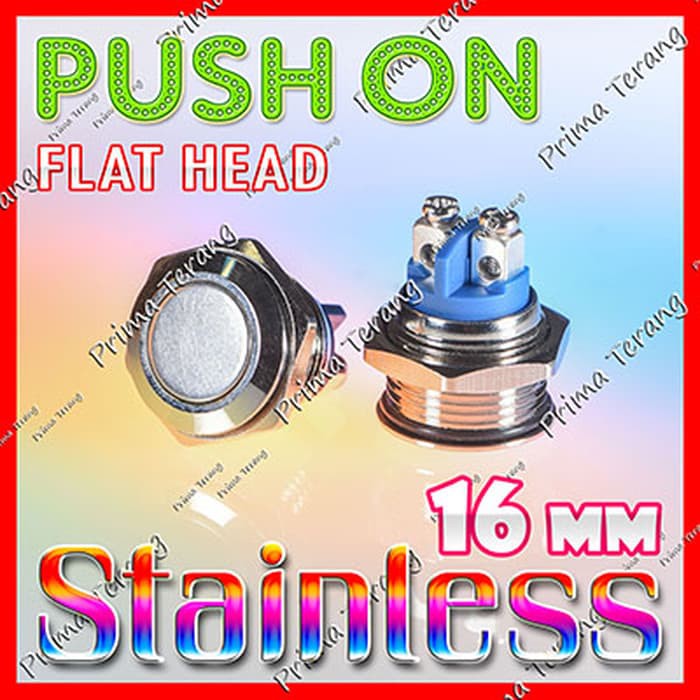 Perlengkapan Listrik - Saklar Broco - Saklar Stainless Push On Momentary Waterproof Metal Switch