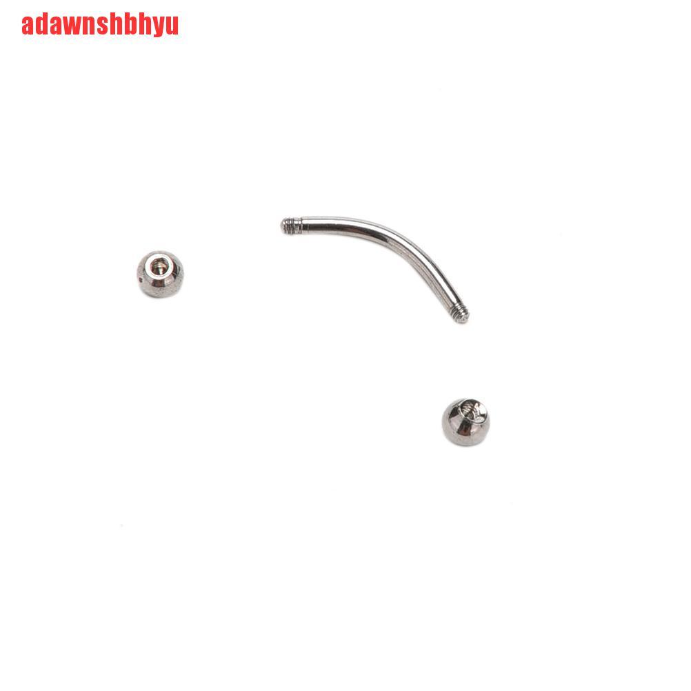 Cincin Tindik Alis Bentuk Barbel Melengkung Bahan Stainless Steel