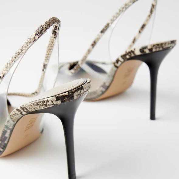 LANGSUNG KIRIM.. Zara Vinyl Slingback High Heels 761