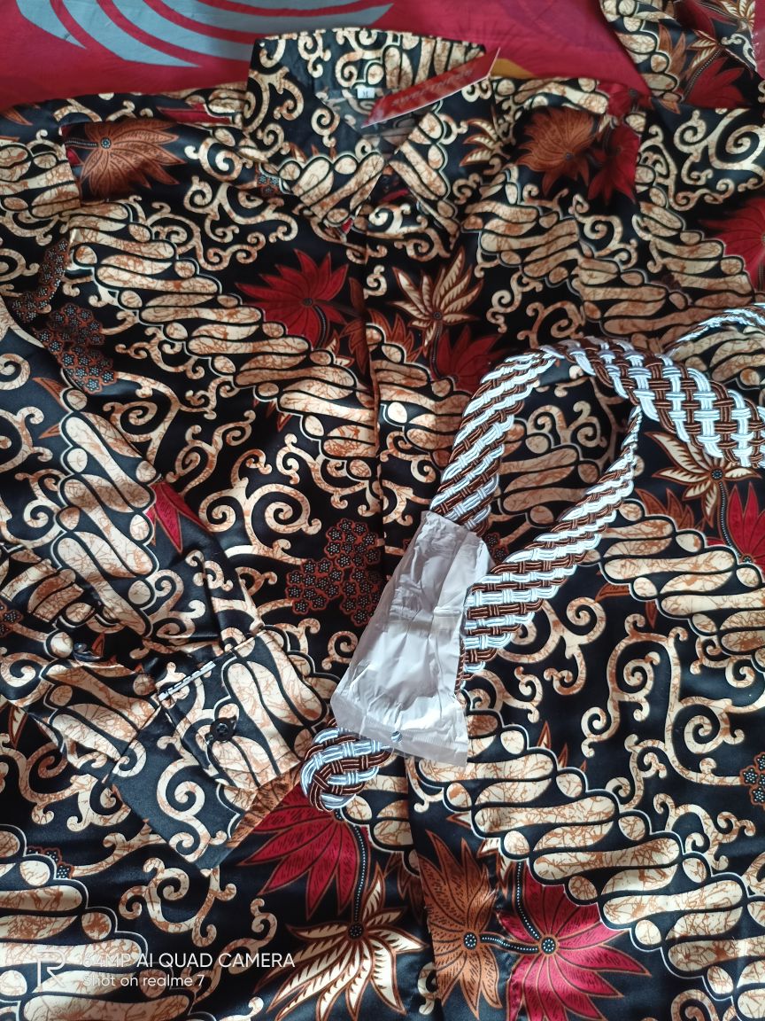 Hem Batik Cowok Tgn Panjang&rok Plisket(1 Set)