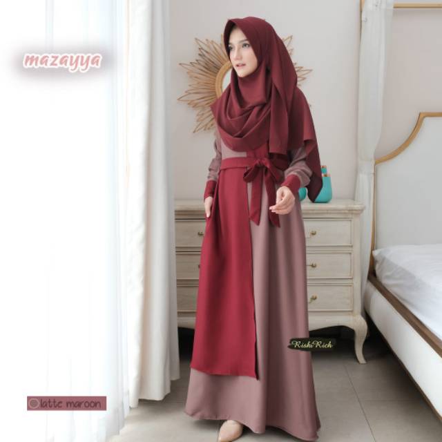 GAMIS 2 WARNA POLOS TALI BAHAN MADAME SEXY MAZAYYA ORIGINAL by RISKIRICH