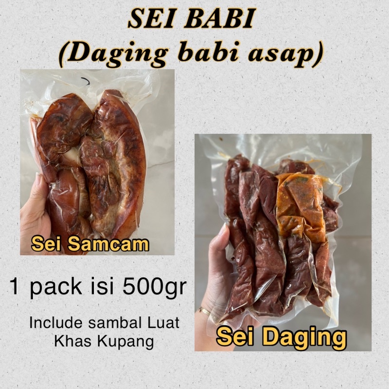 

sei babi / babi asap / sei samcam / daging babi asap