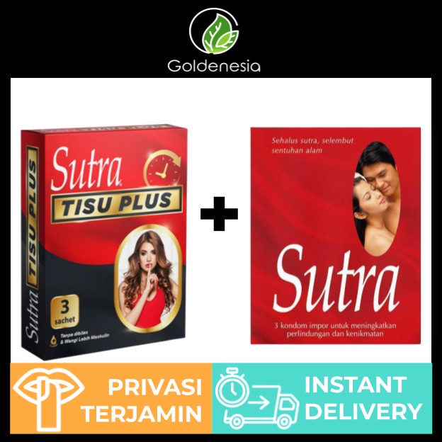 Paket Kondom Sutra Merah Isi 3 + Sutra Tisu Magic Plus