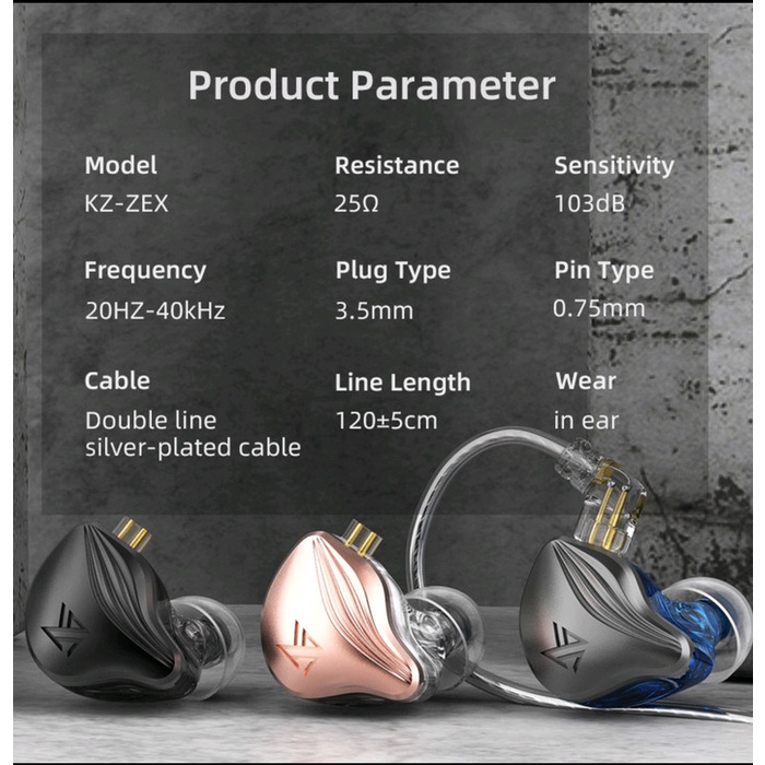 KZ ZEX Pro X Crinacle CRN Hybrid Technology Electrostatic Earphone WITH MICROPHONE