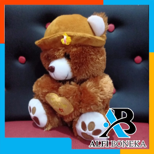 Best Seller Boneka Topi lucu murah  Boneka Teddy Bear Love Topi berkualitas  kado ulang tahun