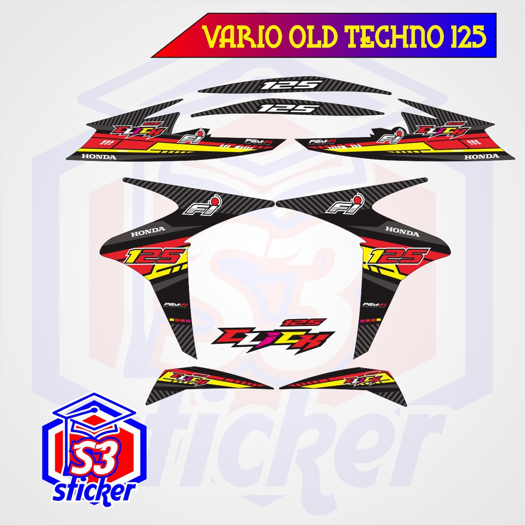 STICKER STRIPING MOTOR HONDA VARIO OLD TECHNO 125