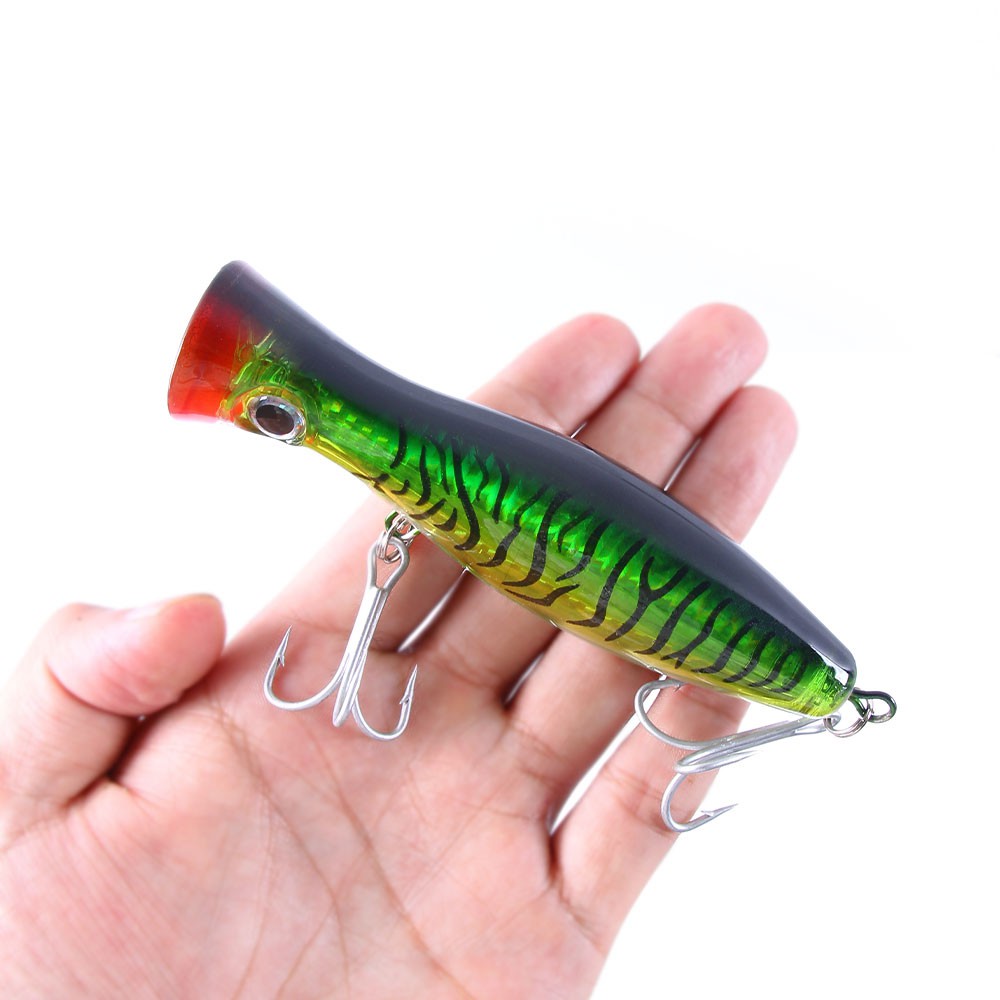 HENGJIA 1Pcs 13cm 43g Big Popper Umpan Pancing Minnow Swimbait Fishing Lure Ikan Bass Bait Tackle