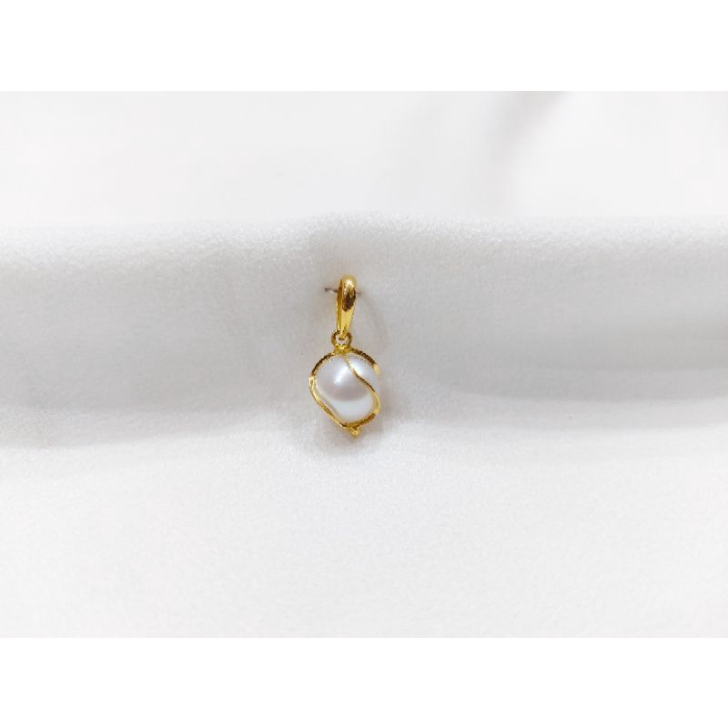 Liontin Emas Mutiara Air Laut Asli