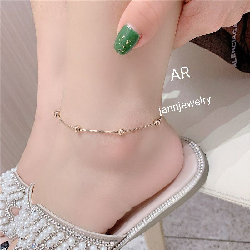 gelang kaki titanium jedar anti karat tidak alergi.Anak 18cm+3cm.size 2ssn&amp; kaki 25-26cm