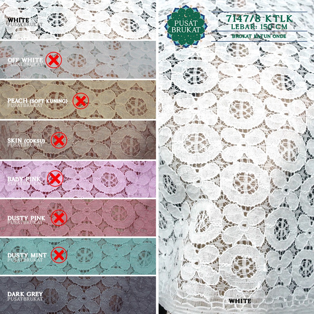 KAIN BROKAT KATUN ONDE / BAHAN KATUN MOTIF ONDE - 7147 KTLK - [harga per 0.5m]