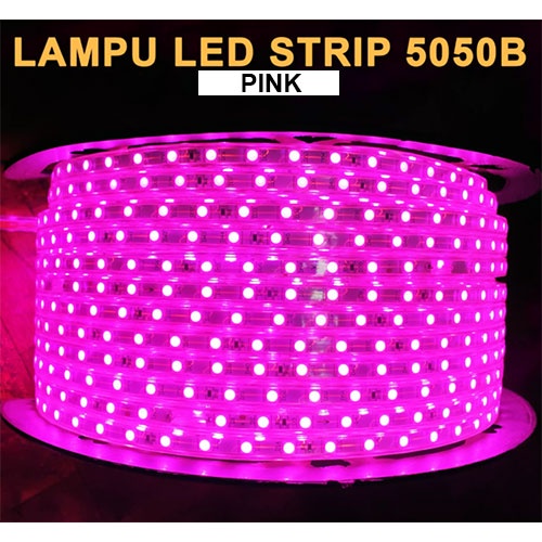 PAKET 1 / 2 / 3 / 4 / 5 METER  LAMPU LED STRIP 5050 PLUS SOCKET AC 220V / LANGSUNG NYALA DAN PASANG TANPA RIBET  UNGU / ICE BLUE / PINK / BIRU / PUTIH / MERAH / WARM WHITE / HIJAU