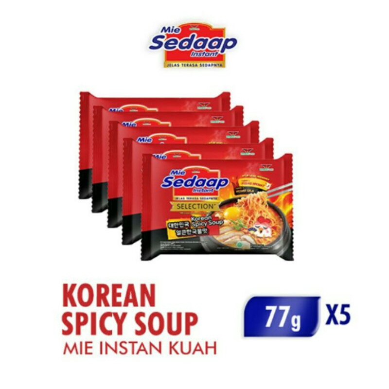 

Sedaap korean spicy soup 5 x 77 gram