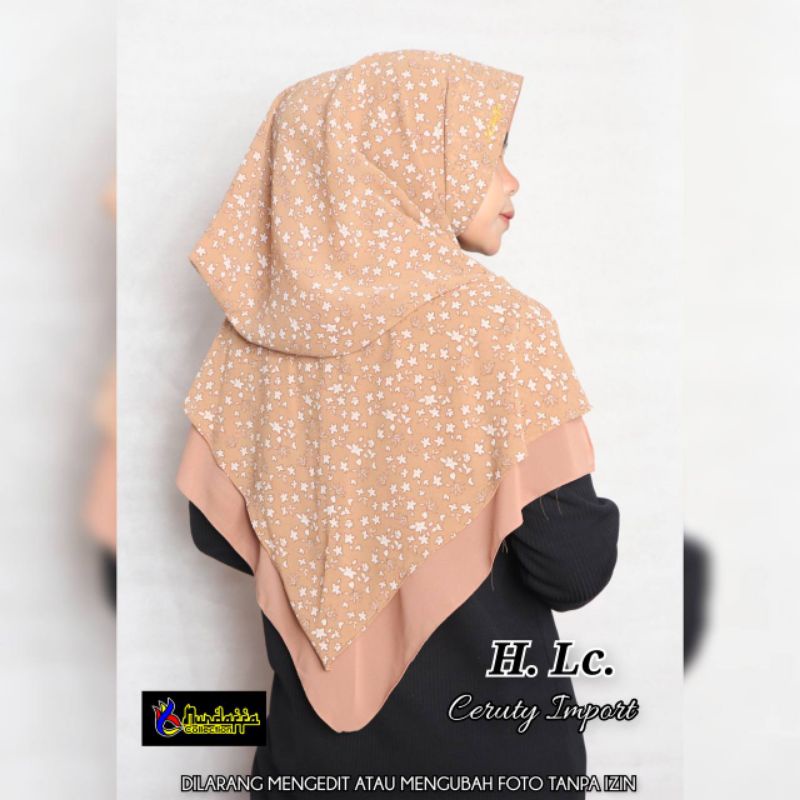 Jilbab 2L ceruty ziper hudy motif