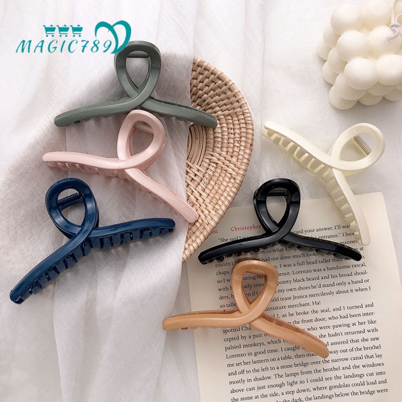 Magic789 Chic Big Plain Butterfly Hair Claw Clips for Women Girls Ponytail Holder Banana Hairpin