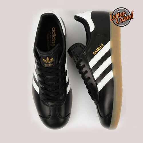 adidas gazelle leather black white