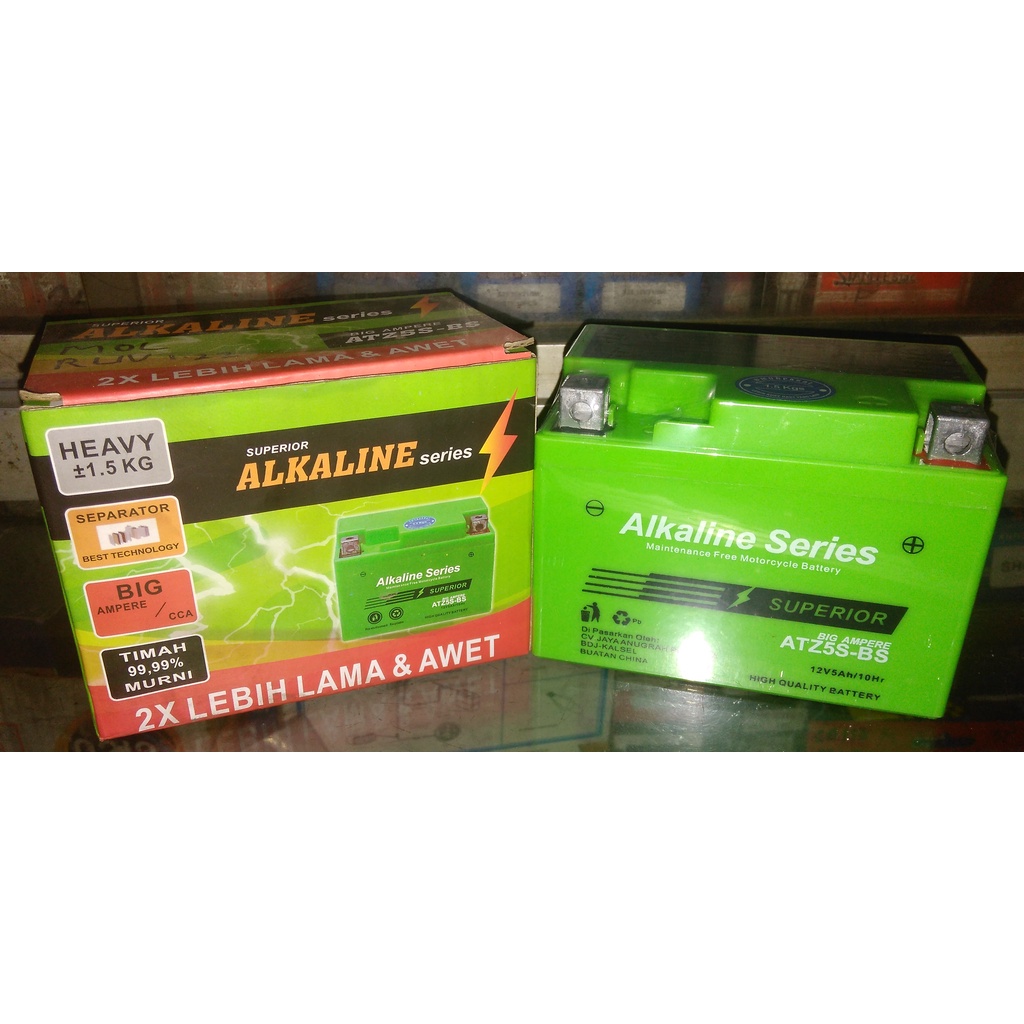 aki accu sepeda motor alkaline atz5s-bs