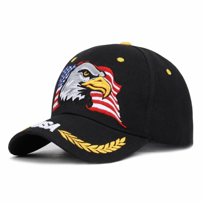 Topi Pria TOPI ARMY IMPORT PRIA/UNISEX MODEL TERBARU TAG EAGLE EYE - black(P6H5) Topi Baseball Polo 