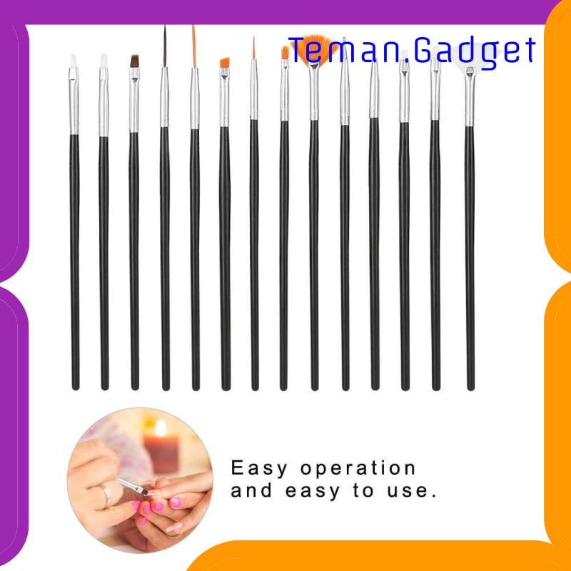 TG-FE365 NELBEAUTY BRUSH KUTEK KUKU PRO NAIL ART DOTTING TOOLS 15 PCS - N1800