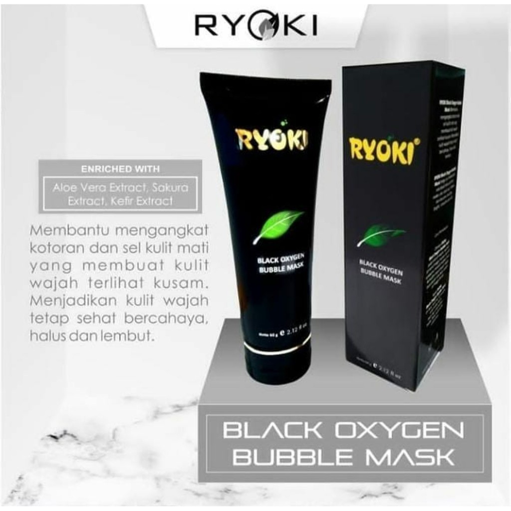 Ryoki Black Oxygen Bubble Mask Original Murah 60gr