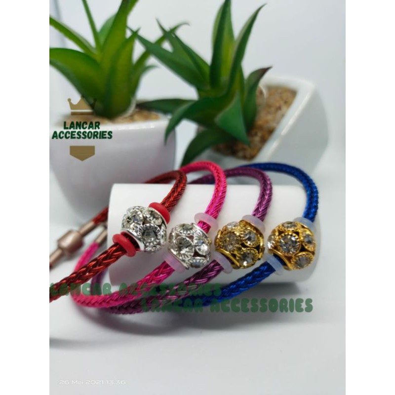 COD✅ Gelang Tali Kawat Pandora Waterproof Anti Air + Charm Liontin Untuk Dewasa Dan Anak Anak