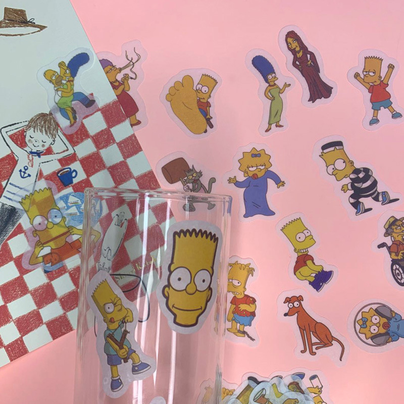 40 anime Simpsons cartoon and paper hand account sticker pack diy decoration diary book album hand account sticker