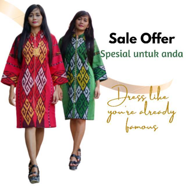 DRESS TENUN IKAT ETHNIC TRADISIONAL SUMBA / DRESS TENUN