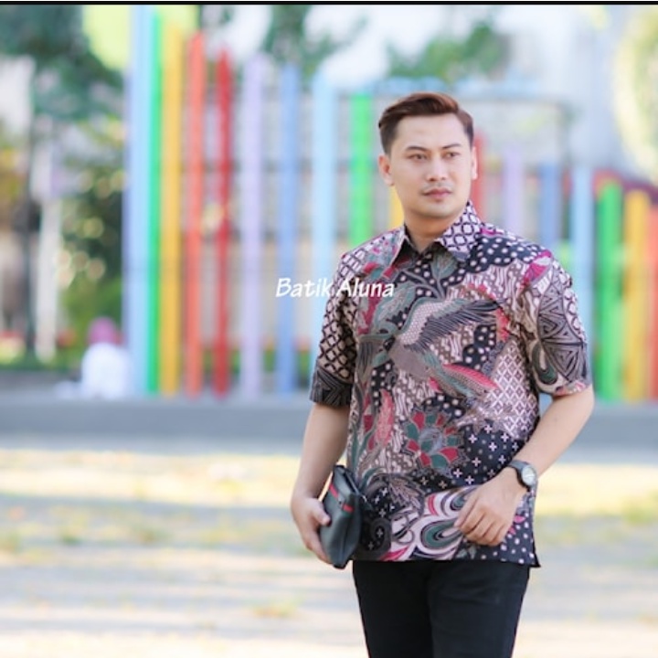 Kemeja Pria Lengan Pendek Batik Aluna Katun Premium
