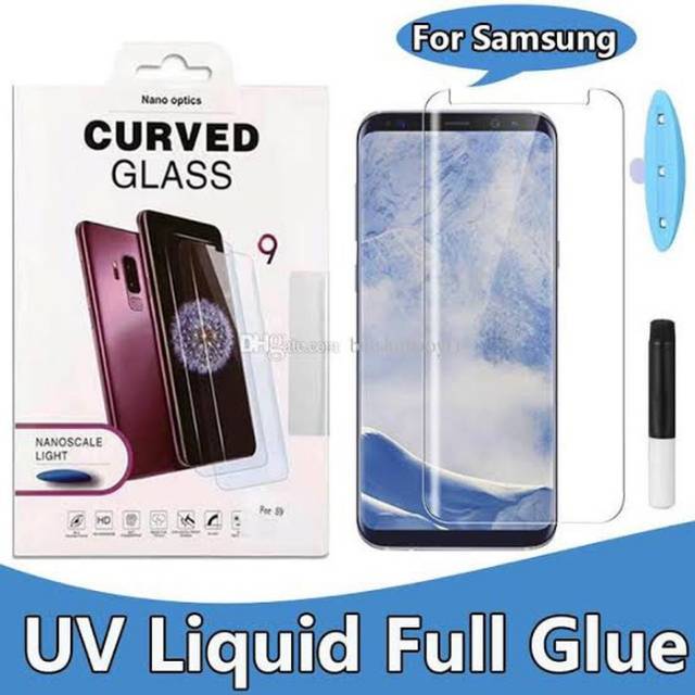 Tempered glass curved UV liquid full glue samsung s9 plus/s9+/tg lasser/ tg uv