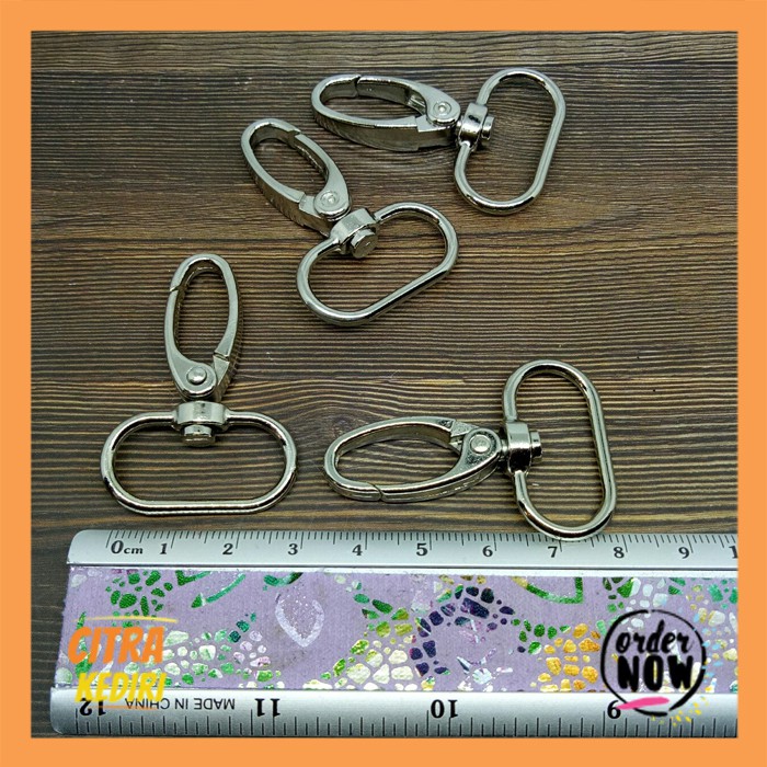 Pengait tas- kew kew-kait 2,5 cm-warna nikel- pengait tas rajut-slempang-tote bag