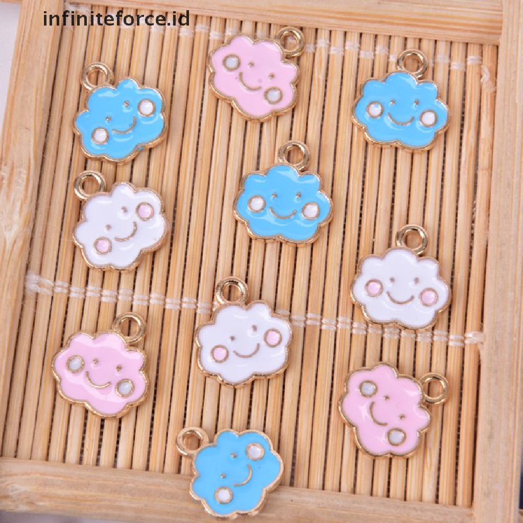 10pcs / Set Liontin Enamel Bentuk Awan Bahan Alloy Untuk Membuat Perhiasan