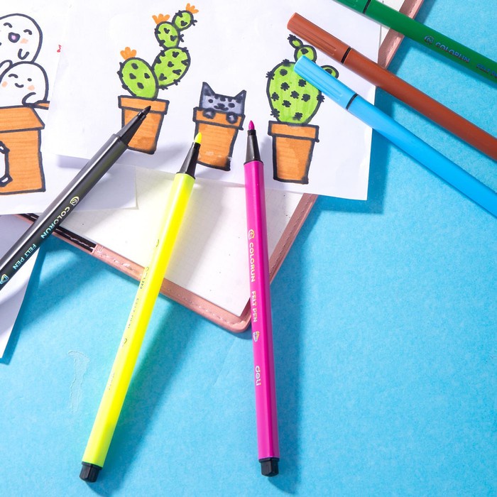 

Buruan Deli Ec10506 Felt Pen Washable 1.0Mm 12C - Spidol Warna Mudah Dihapus Diskon