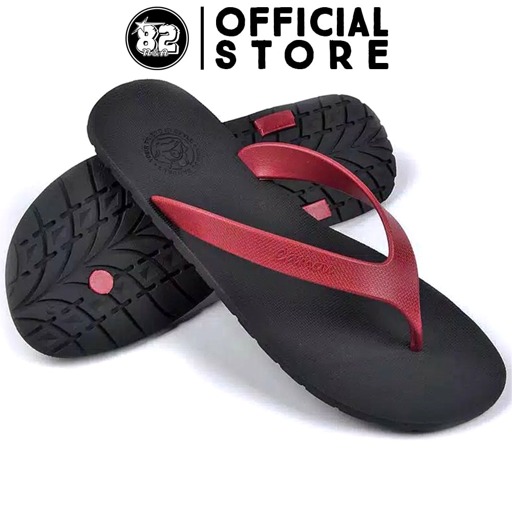 WR Rubber Flip-Flops - Sandal Jepit Pria / Sendal Jepit Pria / Camou Original Anti Slip Licin - Red Black