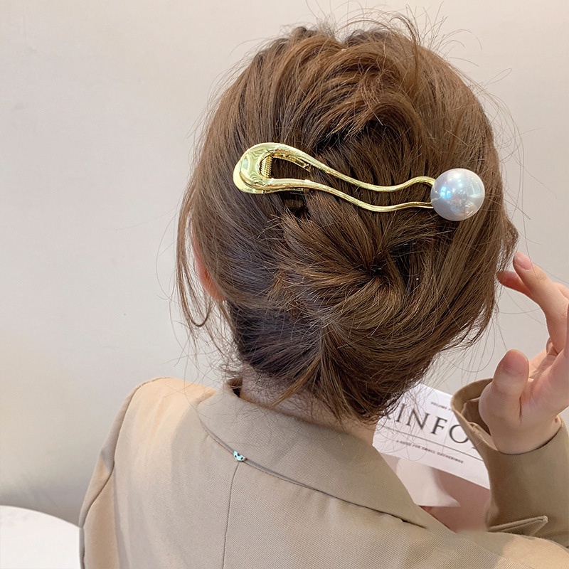 Jepit Rambut Bentuk Geometrik Bahan Logam Gaya Korea Retro Untuk Anak Perempuan