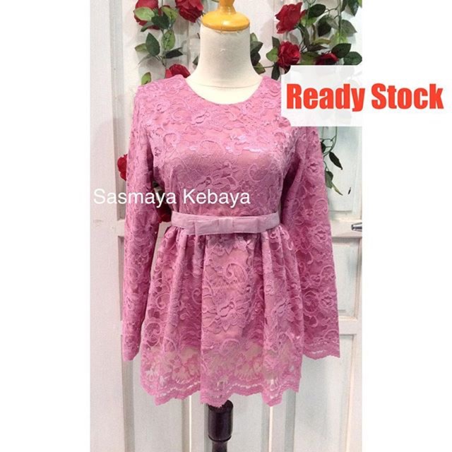 Kebaya Peplum belt dusty pink sasmaya
