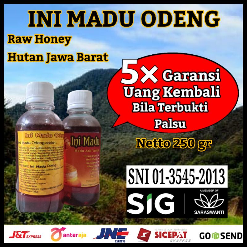 

Madu Odeng Asli Murni 250 gr 100 % Pure Raw Honey Nektar Hutan Jawa Barat Alami