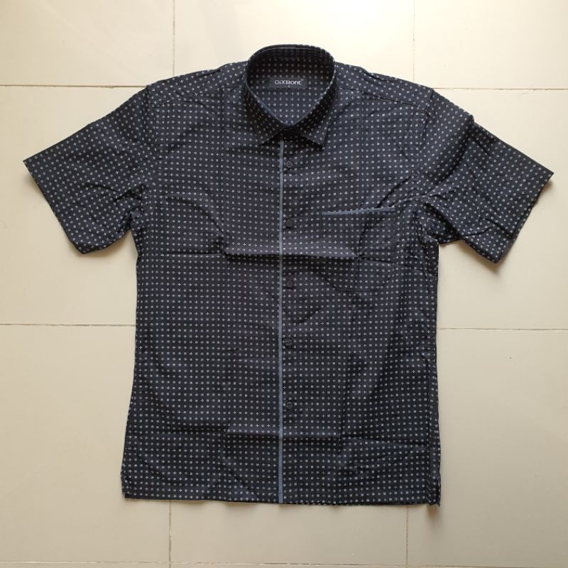 Kemeja Pria Lengan Pendek KS14 Katun Dixmont Hem Motif Casual Kerja Semi Slimfit