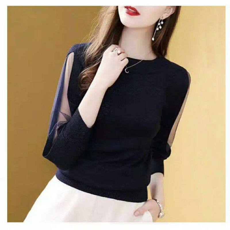 Atasan wanita rajut import/Baju atasan rajut cewek baju blouse rajut wanita import korea kekinian